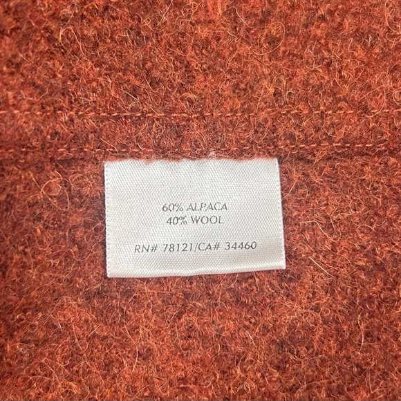 Eileen Fisher Womens Alpaca Wool Mélange Jacket 3/4 Sleeve Cayenne Orange Size L - Picture 11 of 13